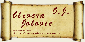 Olivera Jolović vizit kartica